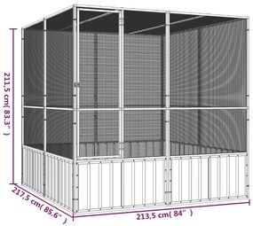 Κλουβί Πουλιών Ανθρακί 213,5x217,5x211,5 εκ Γαλβανισμένο Χάλυβα - Ανθρακί