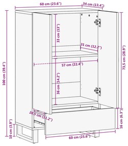 ΝΤΟΥΛΑΠΙ 60X34X100 ΕΚ. ΑΠΟ ΜΑΣΙΦ ΞΥΛΟ ΜΑΝΓΚΟ 377587