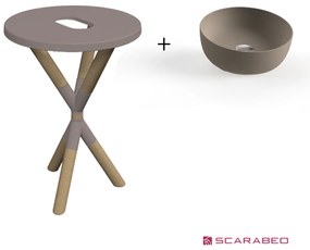 Scarabeo Cross 2501F0-9852 Sand (Μπεζ Ματ) Πάγκος Με Νιπτήρα Glam Sand Ø33εκ.