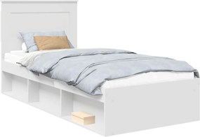 vidaXL Σκελετός Κρεβατιού Λευκό 100 x 200 cm Στερεά ξυλεία πεύκου