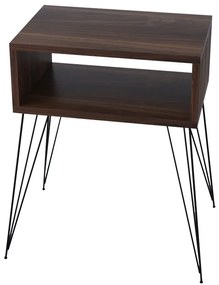 Κομοδίνο Naida pakoworld καρυδί-μαύρο 45x30x59εκ