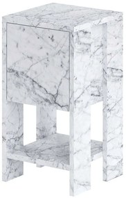 Κομοδίνο Ema 776HMS3439 30x30x55cm Marble Effect White