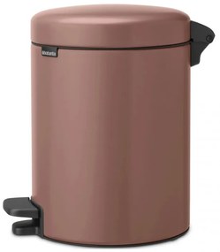 Κάδος με πεντάλ Brabantia NewIcon 1008841, 5 L, Ομαλό κλείσιμο, Αντιολισθητική βάση, Σατινέ φινίρισμα, Καφέ