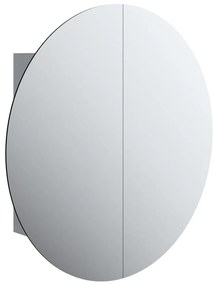 vidaXL Ντουλάπι Μπάνιου με Στρογγυλό Καθρέφτη/LED Γκρι 54x54x17,5 εκ.