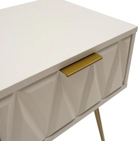 Κομοδίνο Isla pakoworld χρώμα λευκό painting-χρυσό 42x35x55εκ