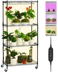 VEVOR Plant Stand with Grow Lights 4 Tiers 45W 49.8&quot; Tall Plant Grow Shelf
