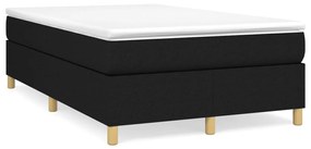 vidaXL Κρεβάτι Boxspring με Στρώμα Μαύρο 120x190 εκ. Υφασμάτινο