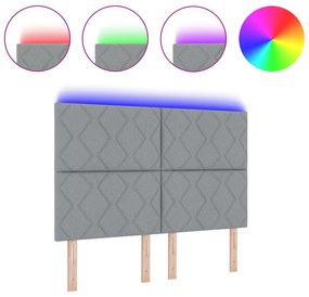 vidaXL LED Κεφαλάκι Διαμαντιών Ανοιχτό Γκρι 160 εκ. Ύφασμα