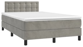 ΚΡΕΒΑΤΙ BOXSPRING ΜΕ ΣΤΡΩΜΑ &amp; LED ΑΝ.ΓΚΡΙ 120X200 ΕΚ. ΒΕΛΟΥΔΙΝΟ 3134633