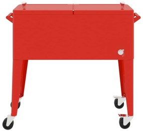 vidaXL Φορητό Ψυγείο με Ρόδες Κόκκινο 92 x 43 x 89 εκ.