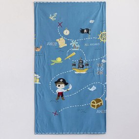 Πετσέτα Θαλάσσης Παιδική Δύο 'Οψεων Pirate Island Blue Nima Beach 70x140cm 100% Cotton