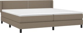 vidaXL Κρεβάτι Boxspring με Στρώμα Taupe 200x200 εκ. Υφασμάτινο