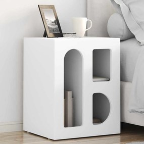 vidaXL Κομοδίνο ELST Λευκό 40 x 35 x 50 εκ. Επεξεργασμένο ξύλο