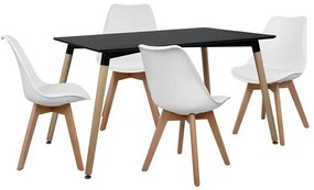 Σετ τραπεζαρίας C10230 5τμχ με Τραπέζι MINIMAL 120x80x73εκ. &amp; Καρέκλες VEGAS Λευκές