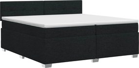 vidaXL Κρεβάτι box spring με στρώμα Μαύρο 200 x 200 cm Ύφασμα
