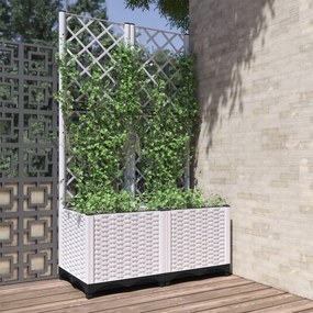 vidaXL Γλάστρα Κήπου Λευκό 80 x 40 x 136 cm
