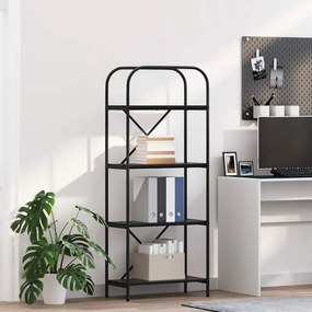 vidaXL Ράφι Βιβλίων Μαύρη Οξυά 60 x 30 x 146 εκ Επεξεργασμένο ξύλο