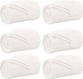 vidaXL Ριχτάρια 6 pcs Λευκό 240 x 270 εκ. Μαλλί