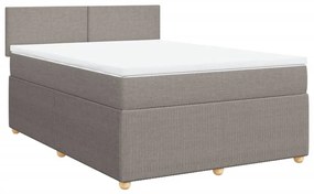 vidaXL Κρεβάτι Boxspring με Στρώμα Taupe 160x200 εκ. Υφασμάτινο