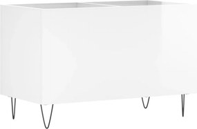 vidaXL Δισκοθήκη Γυαλιστερή Λευκή 74,5x38x48 εκ. Επεξεργασμένο Ξύλο