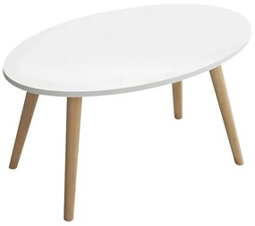 Τραπεζάκι Σαλονιού ArteLibre GAVIA Λευκό 80x40x42cm