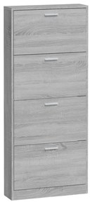 vidaXL Παπουτσοθήκη Γκρι Sonoma 59x17x150 εκ. από Επεξεργασμένο Ξύλο