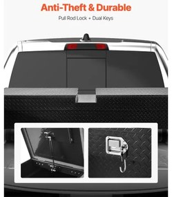 VEVOR Crossover Tool Box 70x20x13 In Heavy Duty Aluminum Toolbox for Truck Bed
