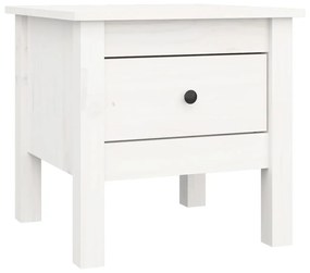 vidaXL Βοηθητικό Τραπέζι Λευκό 40 x 40 x 39 εκ. από Μασίφ Ξύλο Πεύκου