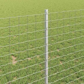 vidaXL Πό posts φράχτη 44 pcs Ασημί 140 cm Ατσάλι