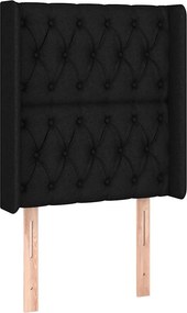 vidaXL Κρεβάτι Boxspring με Στρώμα &amp; LED Μαύρο 80x200 εκ. Υφασμάτινο