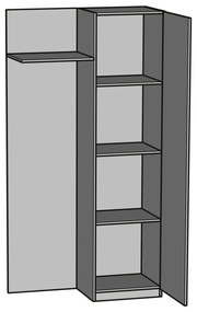 AURORA-2  Έπιπλο Εισόδου Artizan Oak/Ανθρακί Μ100xΠ40xΥ189.5