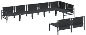 vidaXL Σετ Καναπέ Κήπου 8 pcs Ανθρακί Ατσάλι