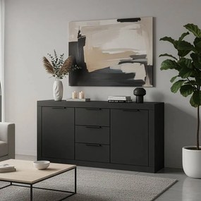 Μπουφές Doha pakoworld σε ανθρακί απόχρωση 150x45x80.5εκ