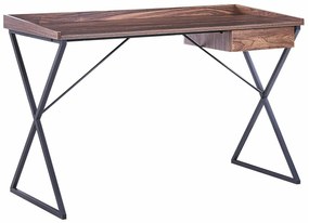 Τραπέζι γραφείου Berwyn 428, Με συρτάρια, 75x120x54cm, 15 kg, Μαύρο, Σκούρο ξύλο | Epipla1.gr