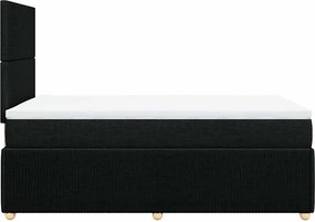 vidaXL Κρεβάτι Boxspring με Στρώμα Μαύρο 120x200 εκ. Υφασμάτινο
