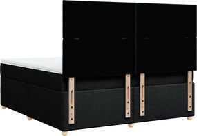 vidaXL Κρεβάτι Boxspring με Στρώμα Μαύρο 180x200 εκ. Υφασμάτινο