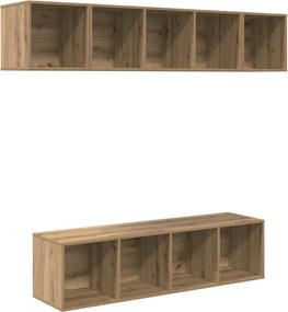 vidaXL Σετ επίπλου τηλεόρασης 4 pcs Artisan Oak Επεξεργασμένο ξύλο
