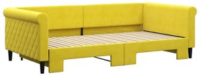 vidaXL Καναπές Κρεβάτι Συρόμενος Κίτρινος 100x200 εκ. Βελούδινος