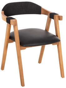 ΠΟΛΥΘΡΟΝΑ RIMINI HM9867.02 ΞΥΛΟ TEAK ΦΥΣΙΚΟ-ΜΑΥΡΟ ΣΧΟΙΝΙ & PU ΚΑΘΙΣΜΑ 60x61x76Υεκ.