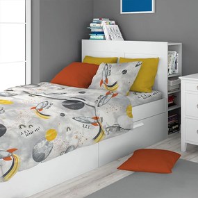 Σεντόνια Παιδικά Spaceship 187 (Σετ 3τμχ) Grey DimCol Μονό 160x240cm 100% Βαμβάκι
