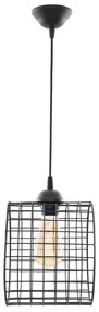 Φωτιστικό Κρεμαστό Μονόφωτο Μεταλλικό Κύλινδρος Μαύρο E27 22x22x70cm