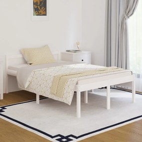 Κρεβάτι Ηλικιωμένων Λευκό 120x190 εκ. Μασίφ Πεύκο Small Double - Λευκό