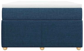 vidaXL Κρεβάτι Boxspring με Στρώμα Μπλε 120x190 εκ. Υφασμάτινο