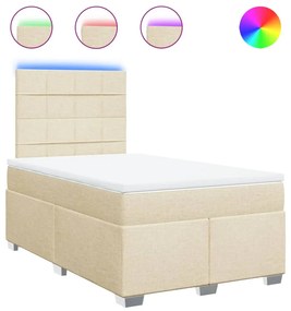 ΚΡΕΒΑΤΙ BOXSPRING ΜΕ ΣΤΡΩΜΑ ΚΡΕΜ 120X190 ΕΚ. ΥΦΑΣΜΑΤΙΝΟ 3292732