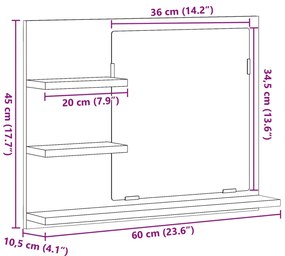 ΝΤΟΥΛΑΠΙ ΚΑΘΡΕΦΤΗ ΜΠΑΝΙΟΥ ΜΠΕΤΟΝ ΓΚΡΙ 60X10,5X45 CM 856254