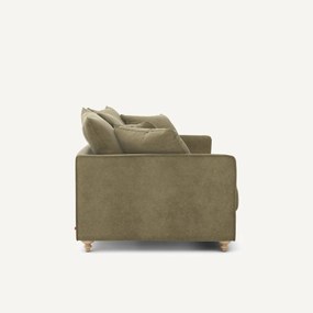 Καναπές-κρεβάτι 3 θέσεων compact από λινό βελούδο, Lazare