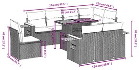 vidaXL Σαλόνι Κήπου Σετ 9 τεμ. Μπεζ Συνθετικό Ρατάν με Μαξιλάρια