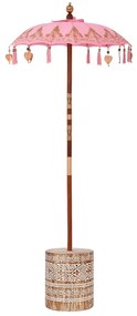 vidaXL Ομπρέλα με Βάση 250 cm Βαμβάκι, Ξύλο
