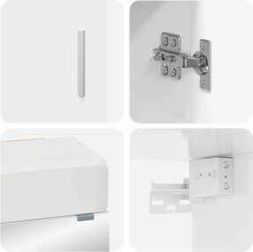 vidaXL Σετ Επίπλων Μπάνιου TULUM 3 pcs Υψηλής γυαλάδας λευκό