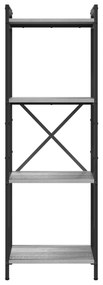 vidaXL Βιβλιοθήκη Γκρι sonoma 40 x 30 x 118 εκ Ξύλο και Χάλυβας